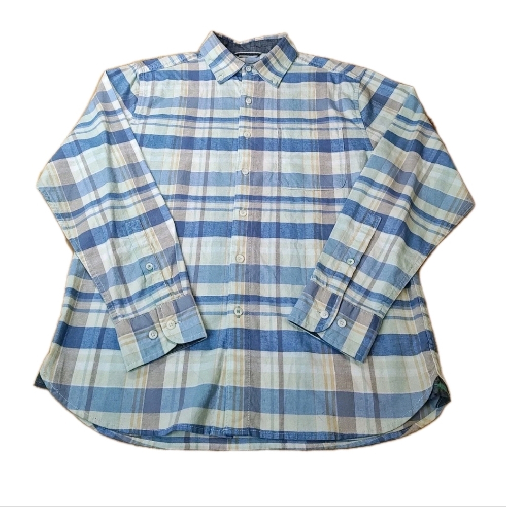 Tommy Bahama Flannel Shirt Men Small Blue Plaid Button Down Preppy Coastal - Picture 4 of 13